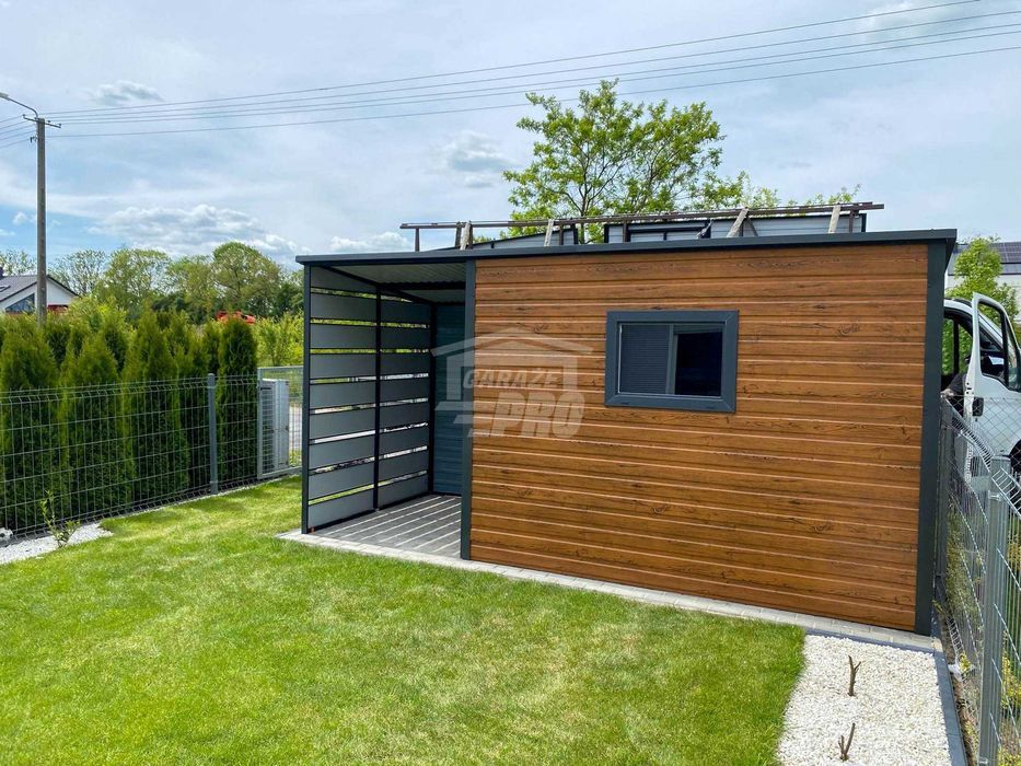 Schowek Domek Ogrodowy 3x2m + wiata 1,5m Drzwi okno dach  GP548