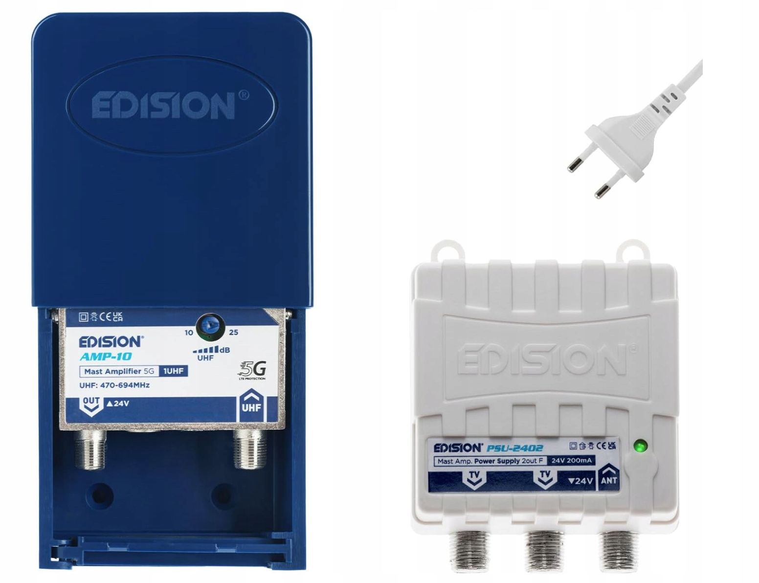 outlet wzmacniacz antenowy edison 1uhf 10-25db 107 dbmv 24 v