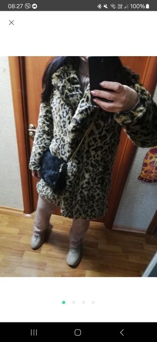 Шуба леопардовая зара