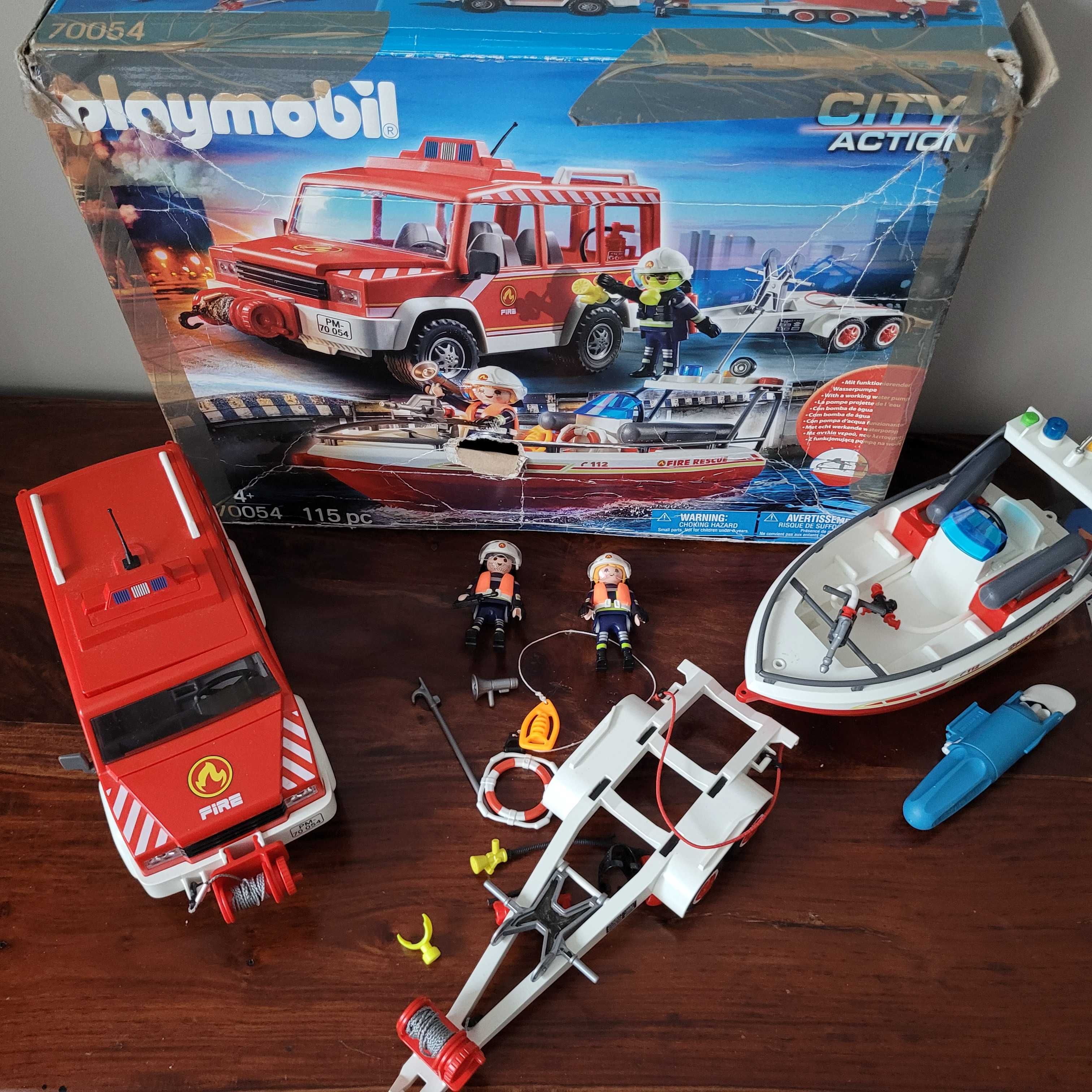 Playmobil 70054 Straż pożarna samochód i łodź strażacka Gratis Silnik