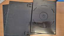 Caixas para DVD pretas.