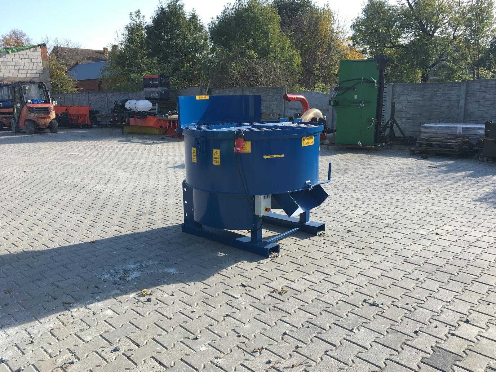 Mieszalnik betoniarka hydrauliczna okrągła 800L zgarniacz
