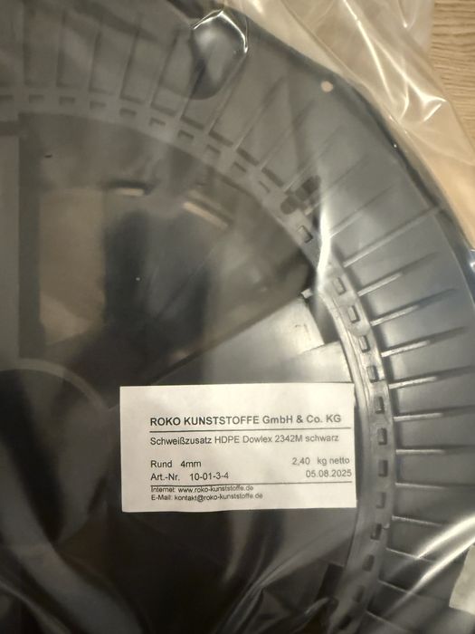 Drut spoiwo do spawania plastiku 4mm hdpe pe