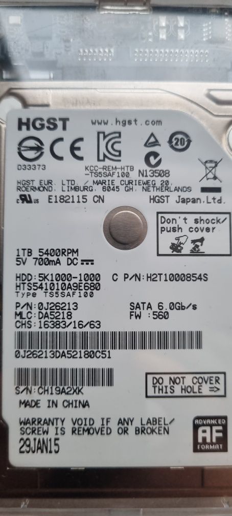Obudowa z dyskiem 2.5 całą 1 tb