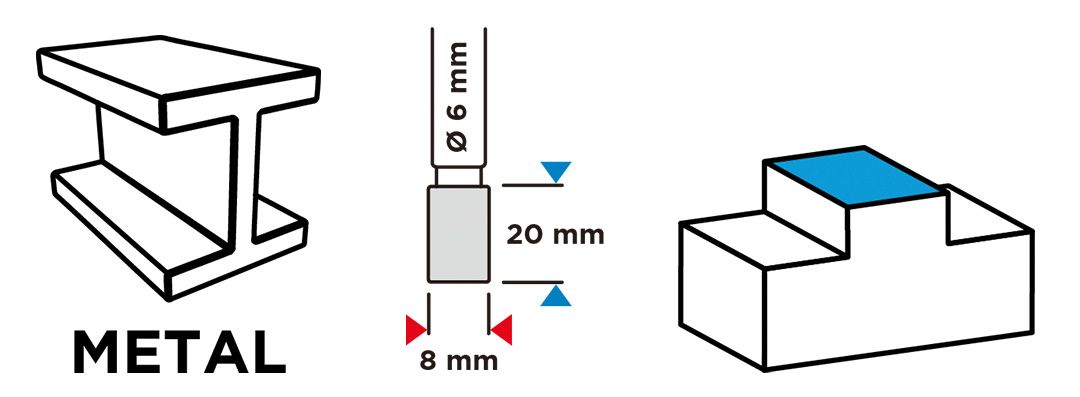 Frez Do Metalu Hm, Typ A (Walcowy), 8 X 20 Mm, Trzpień 6 X 45 Mm