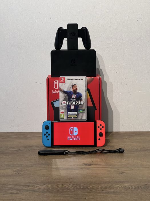 OKAZJA Nintendo Switch OLED 64GB Pełny Zestaw + Fifa 23