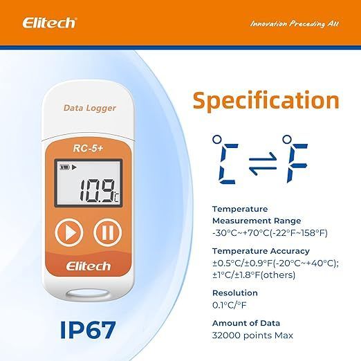elitech rc-5+ przenośny rejestrator temperatury usb