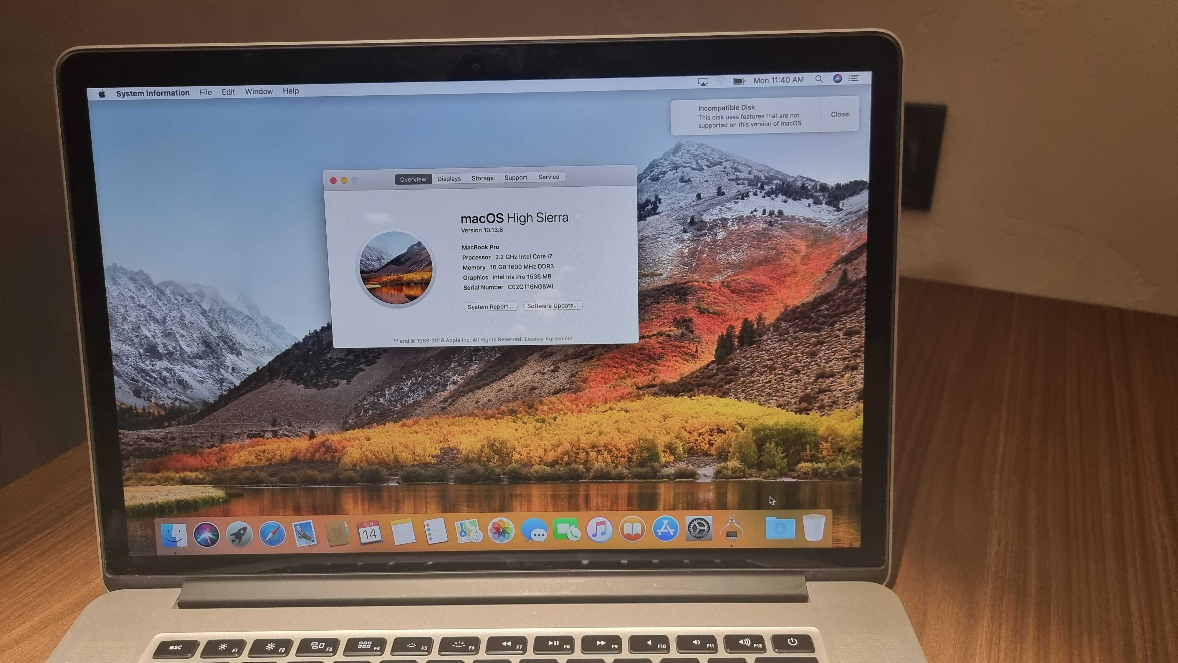 MacBook Pro 15" Retina 2015 A1398 i7 16/512gb