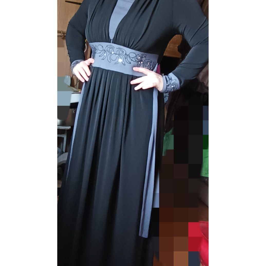 Длинное платье в пол макси абайя джильбаб хиджаб 46/48 размер