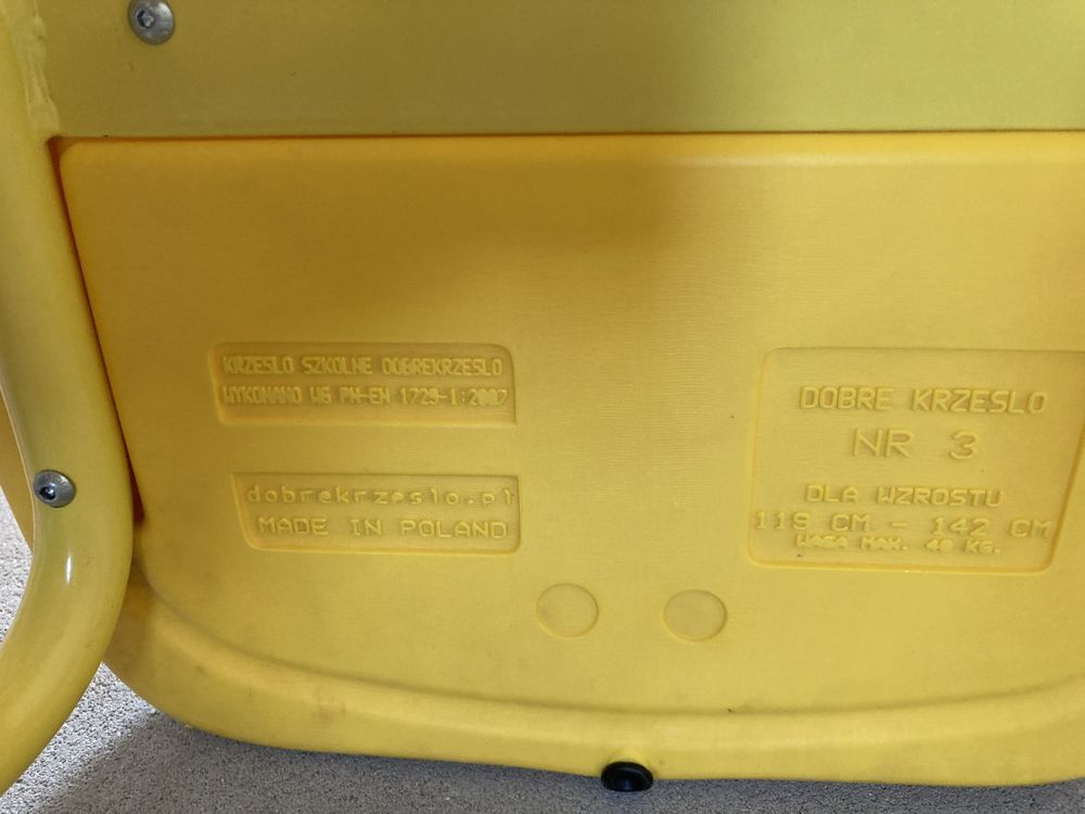 Krzeslo do biurka dla dziecka zolte plastikowe dobre krzeslo ikea