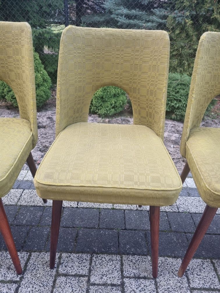 Krzesla fotel muszelki PRL orginalne 6 sztuk Okazja krzesło fotel