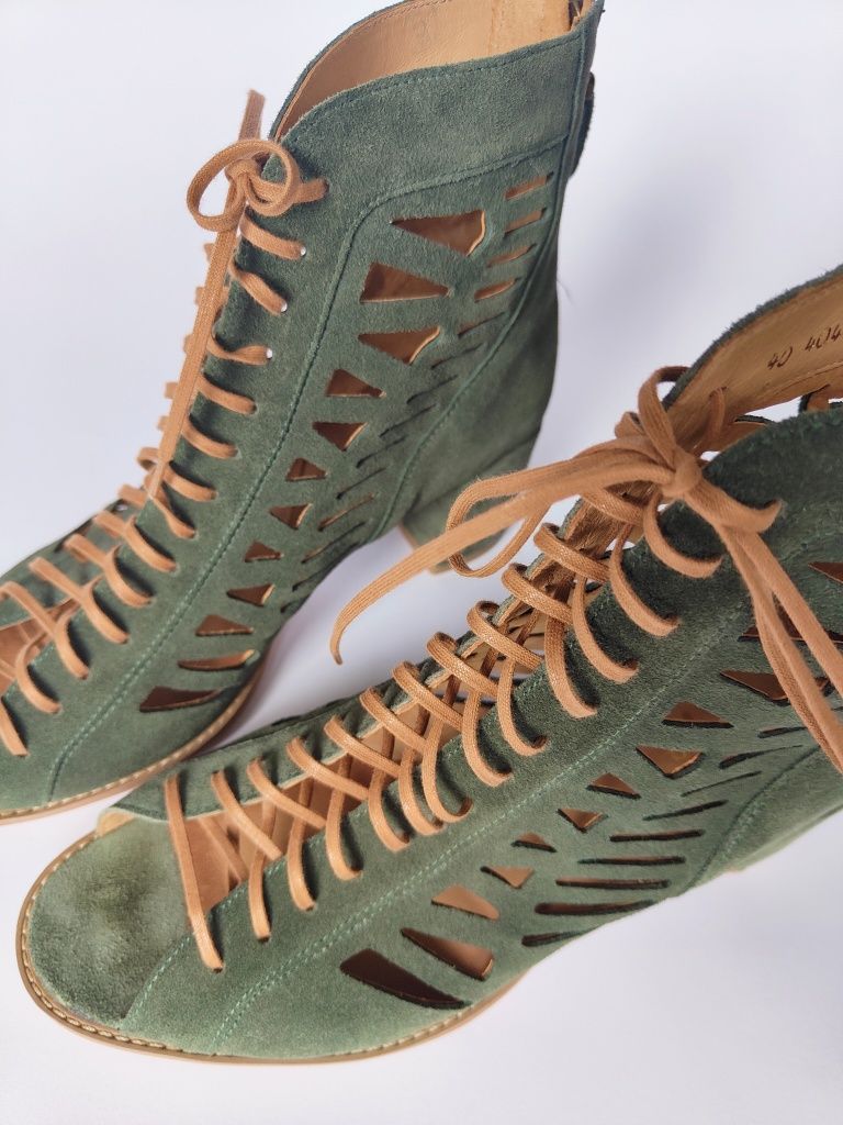 Sandały botki wiązane sznurowane boho Maciejka