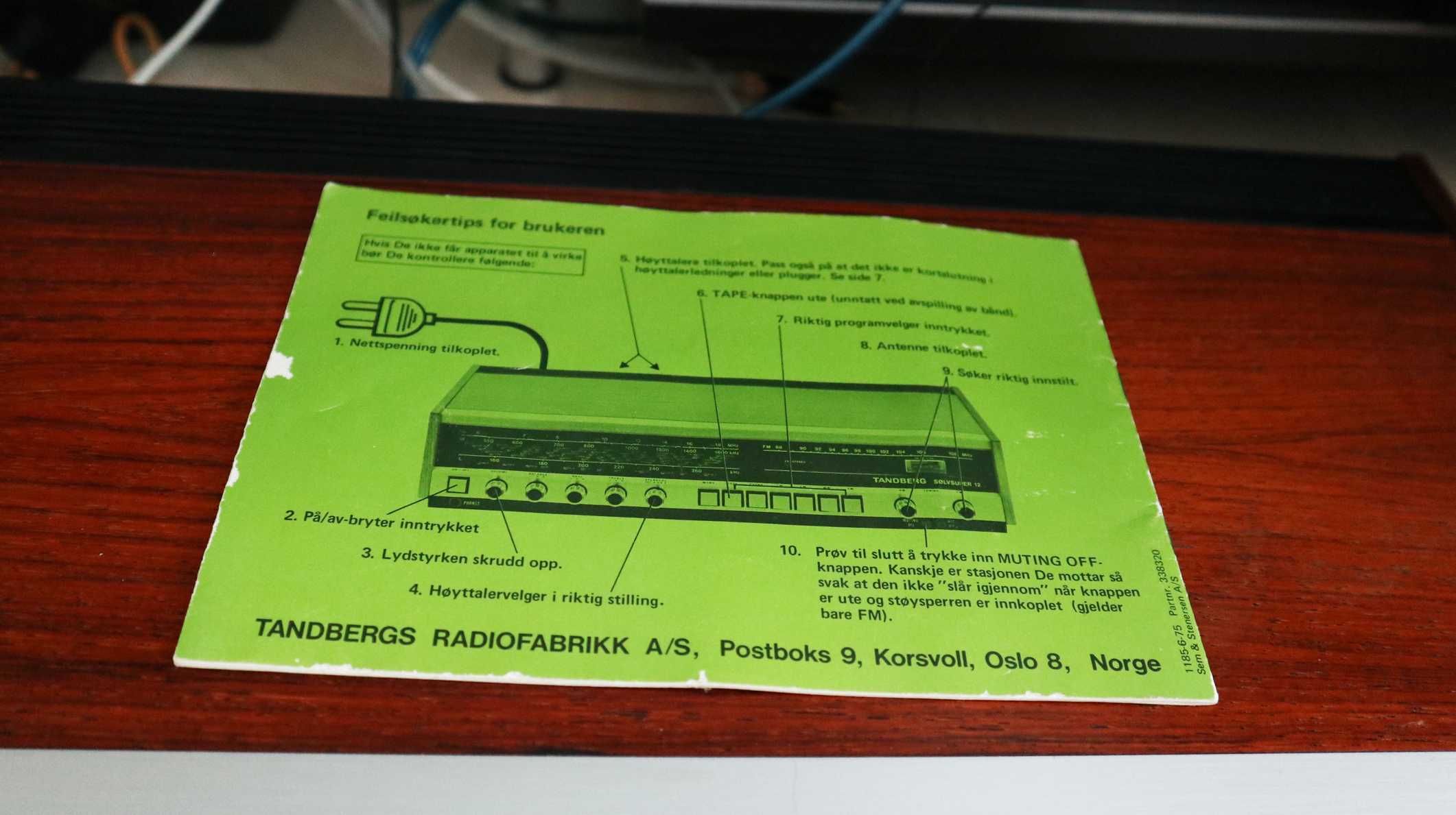 Ресивер усилитель Tandberg solvsuper 12 как новый с паспортом 1976 год