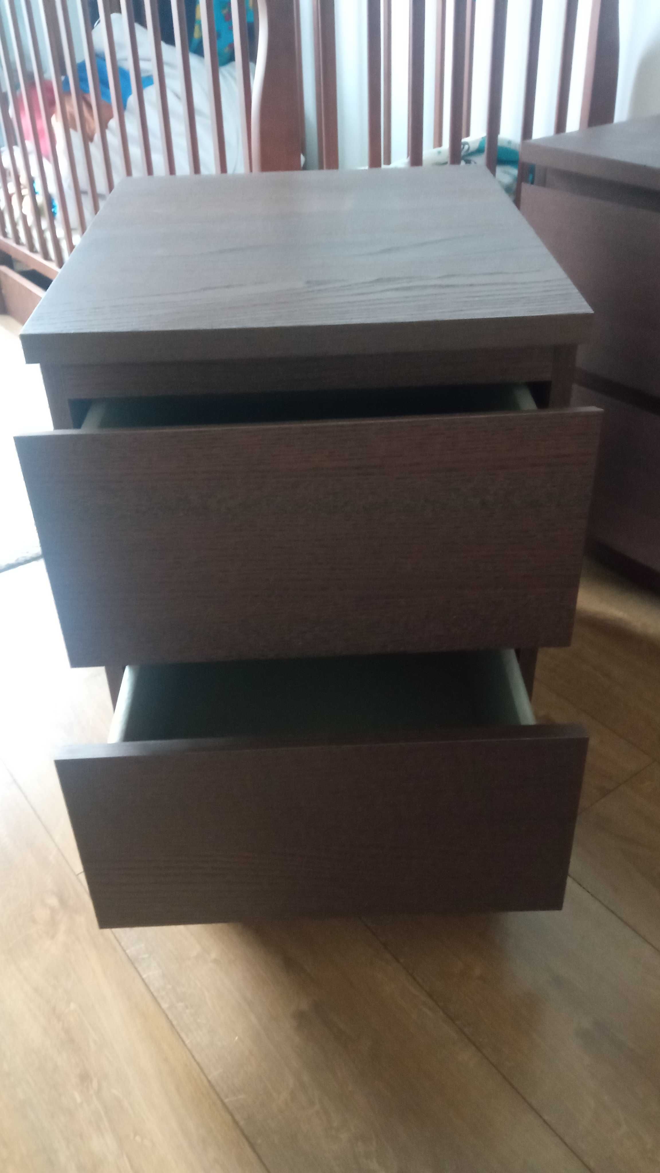 Łóżko MALM 180x200, z 4 pojemnikami i 2 szafkami