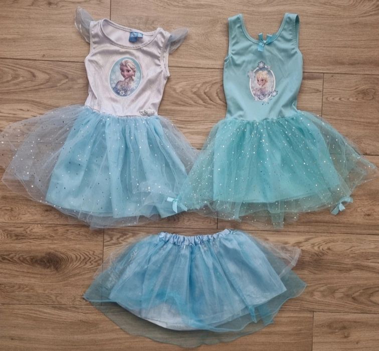 Zestaw sukienek elsa z tiulem - 2 x Sukienka i 1 x Spódniczka rozm. 98