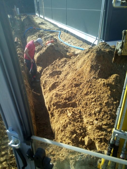 usługi minikoparką i koparko-ladowarka,drenaże, Instalacje elektryczne