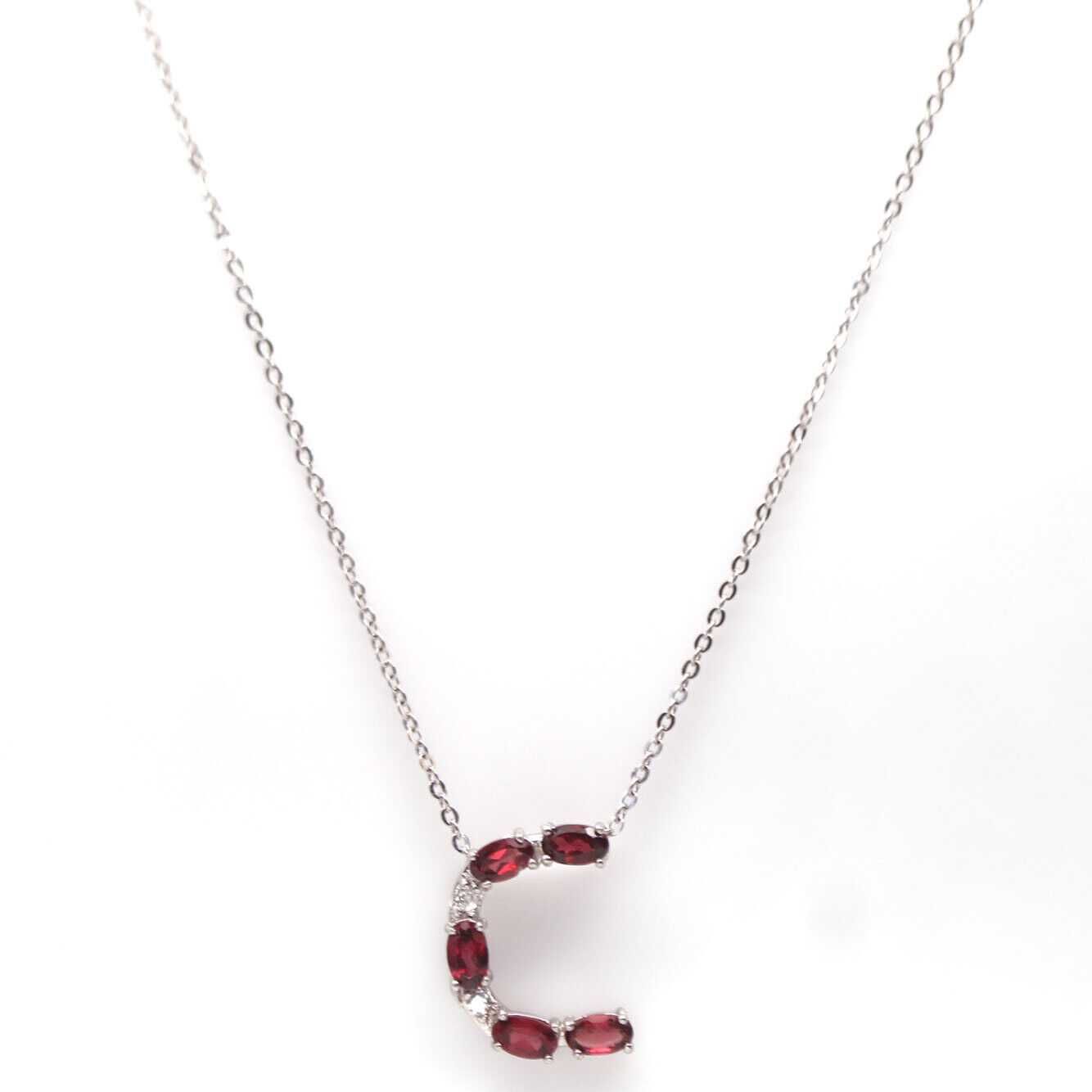 Ожерелье из  пурпурно-розового родолит- граната серебро 925 пробы