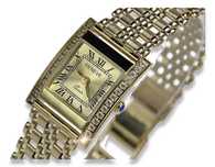 Złoty zegarek z bransoletą damski 14k 585 Geneve lw035y&lwb001y WR