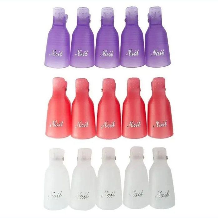 Набір пластикових затискачів для зняття гель лаку