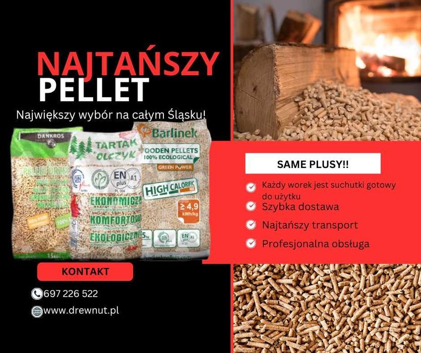 Pellet  NAJTAŃSZY oraz pelet Feniks Drewnut Lava Olczyk Dankros