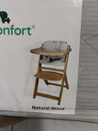 Krzesełko do karmienia Bébé Confort z tacką i poduszką drewniane 2w1