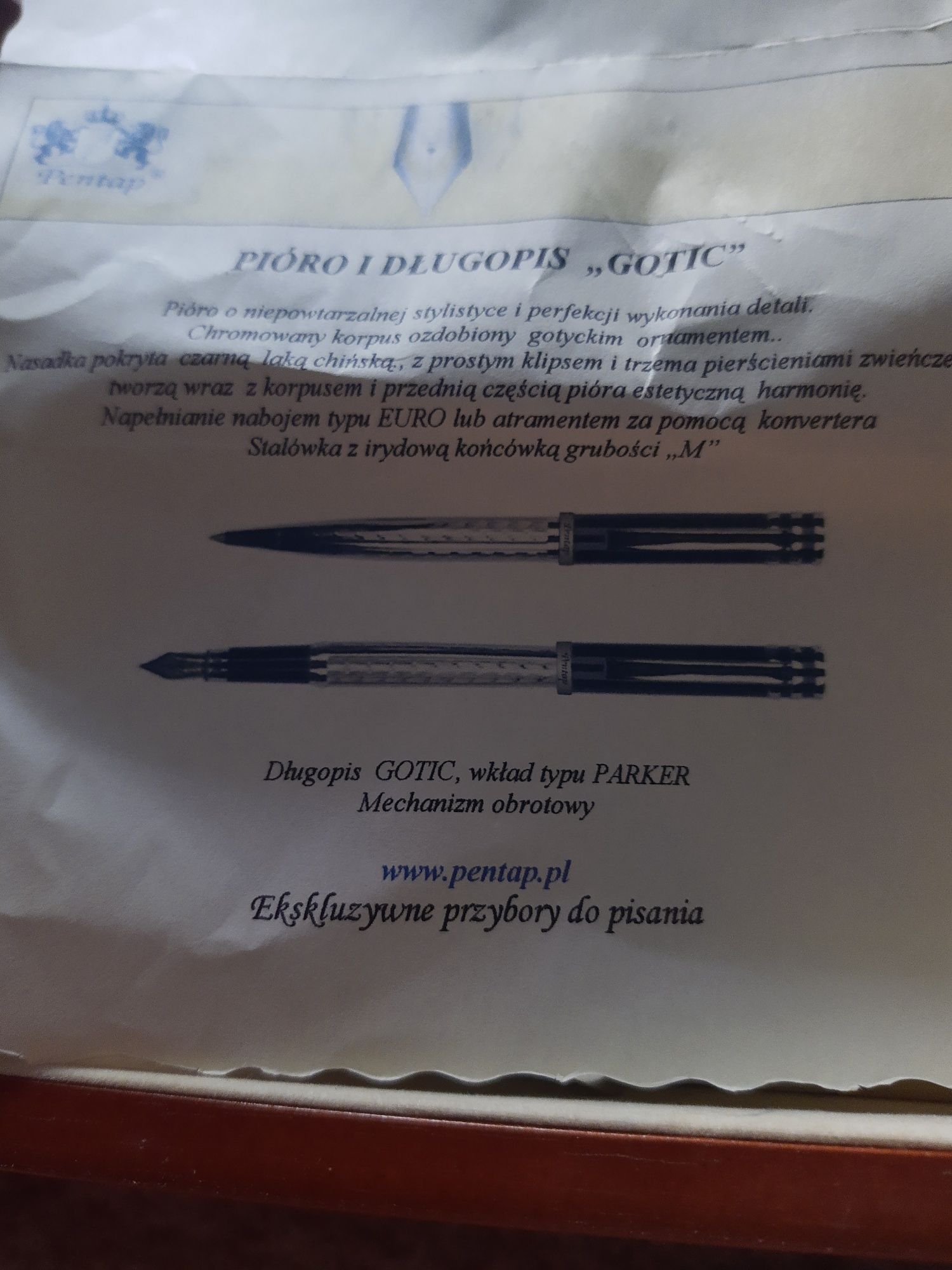 Pióro i długopis gotic Parker