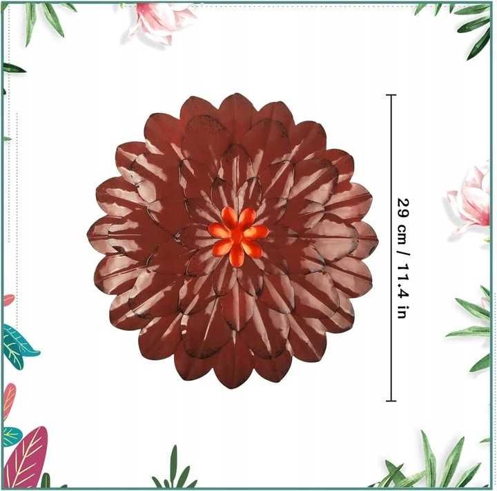 Nowy kwiat 29 cm/dekor /ścienny /na balkon /metal /obraz /kwiaty 1007