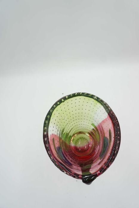 SZKŁO styl murano duży piękny wazon-twarz kolorowa