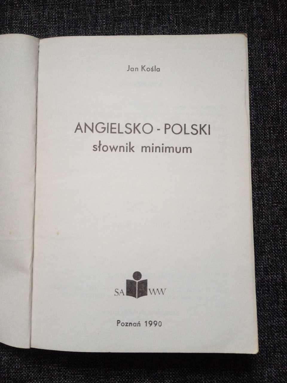 Stary Słownik Minimum angielsko-polski Kantor Wyd. SAWW Poznań 1990r