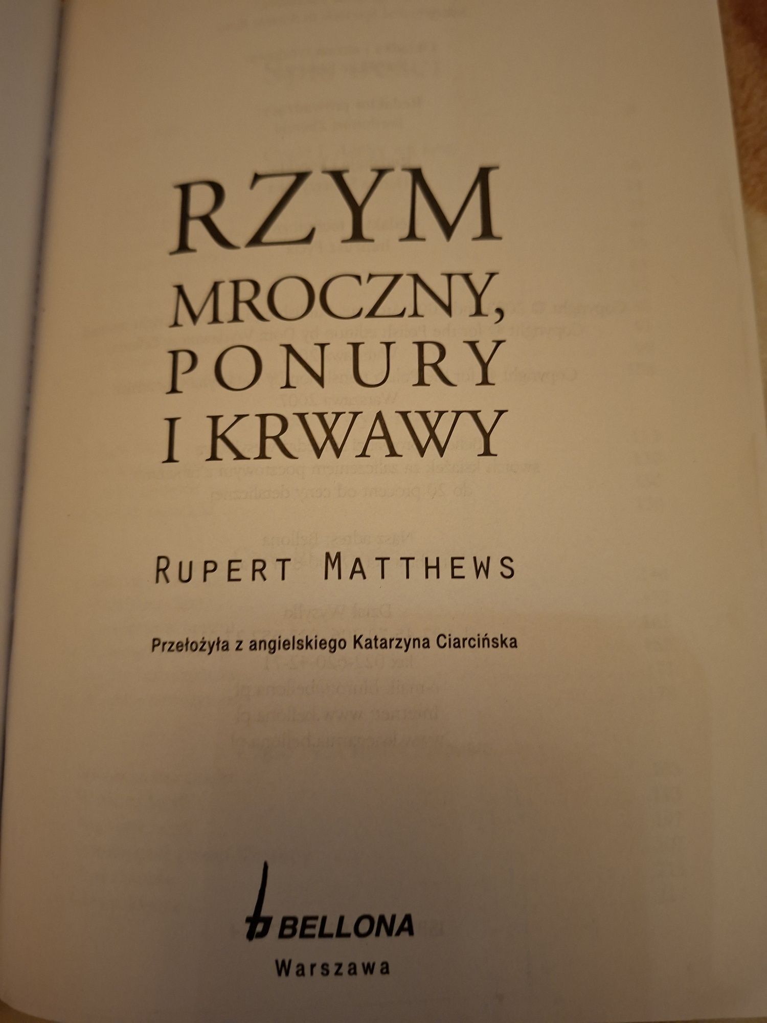 Rzym Mroczny Ponury I Krwawy  Rupert Matthews