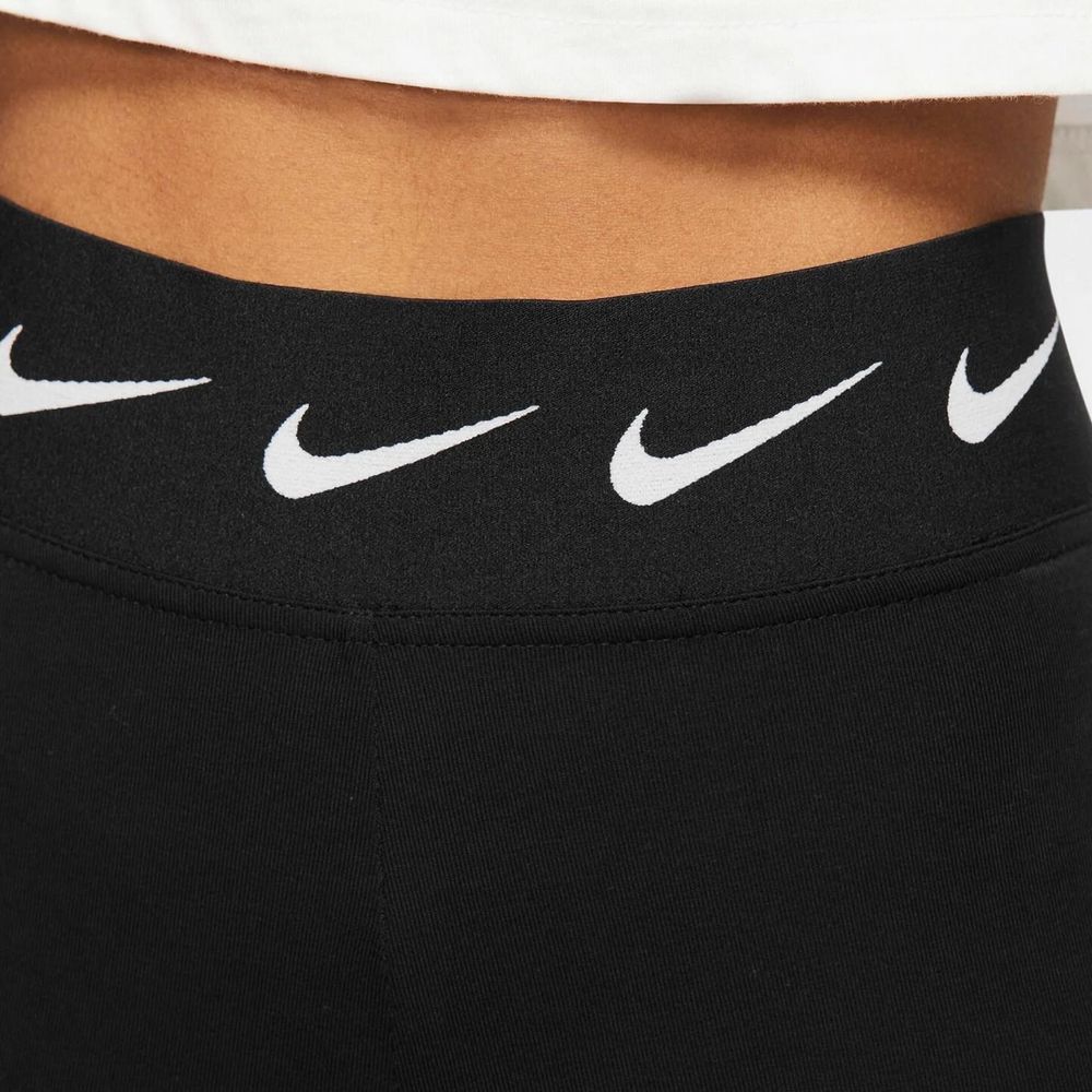 Чорні лосини nike swoosh резинка лампасна найк легінси свуш