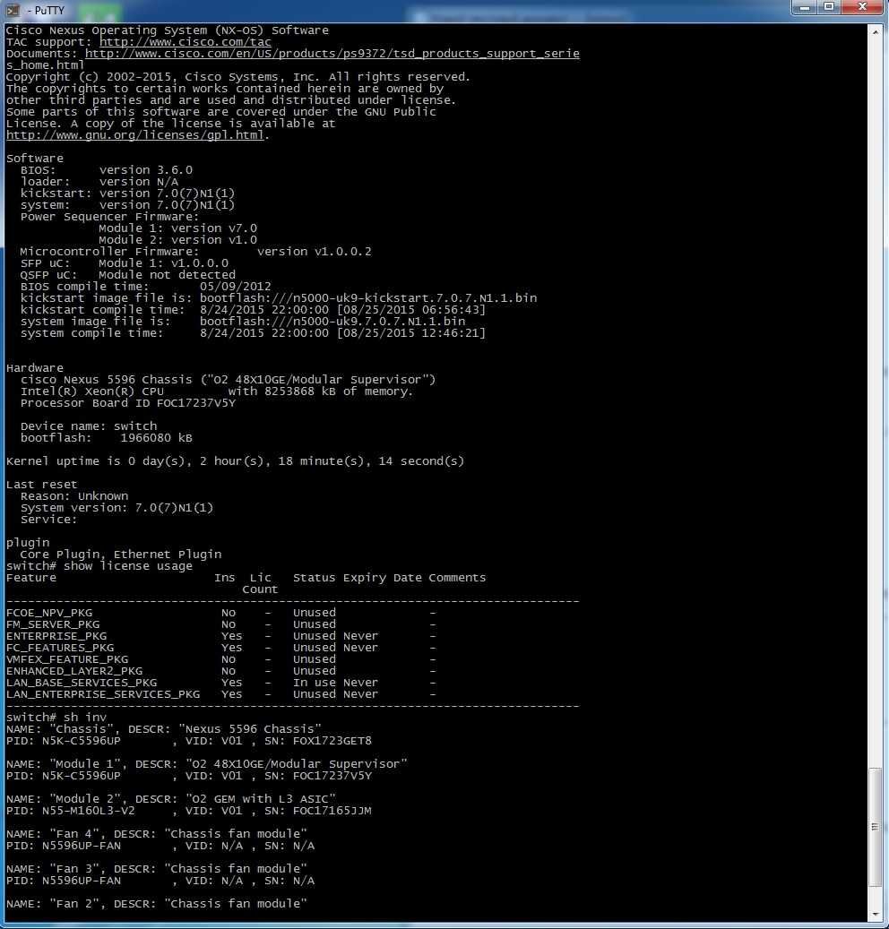 Коммутатор Cisco Nexus N5K-C5596UP 48x10GbE+ Модуль N55-M160L3(Layer3)