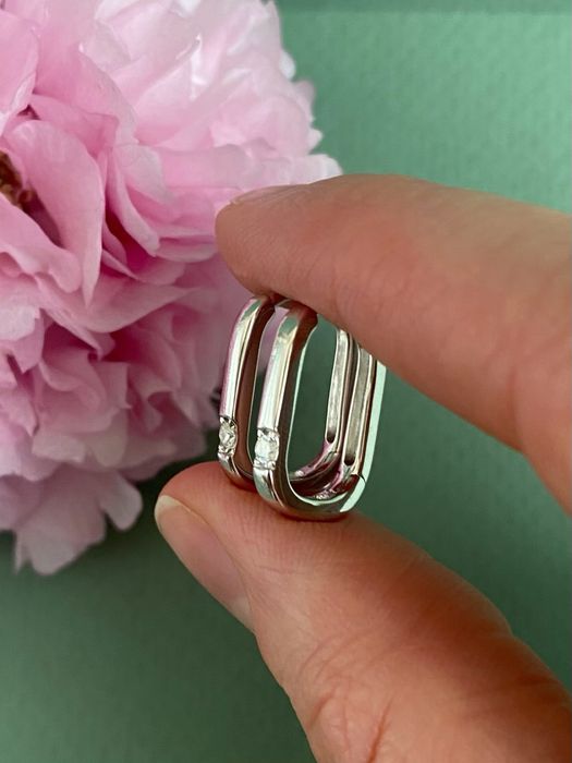 New! Серебряные сережки с бриллиантами