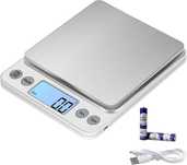 Waga kuchenna cyfrowa LCD tara 0,1g-5kg 9 trybów srebrny USB