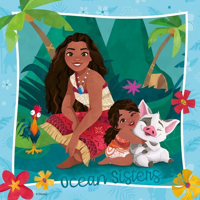Vaiana 2 Puzzle 3w1 Ravensburger 5+ Zestaw 3 Obrazki