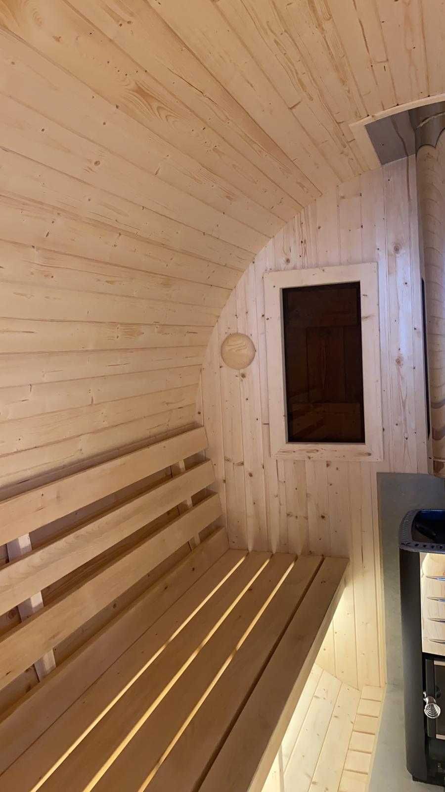 Sauna Beczka Ogrodowa 260cm Sauna Fińska Bania Ruska Harvia