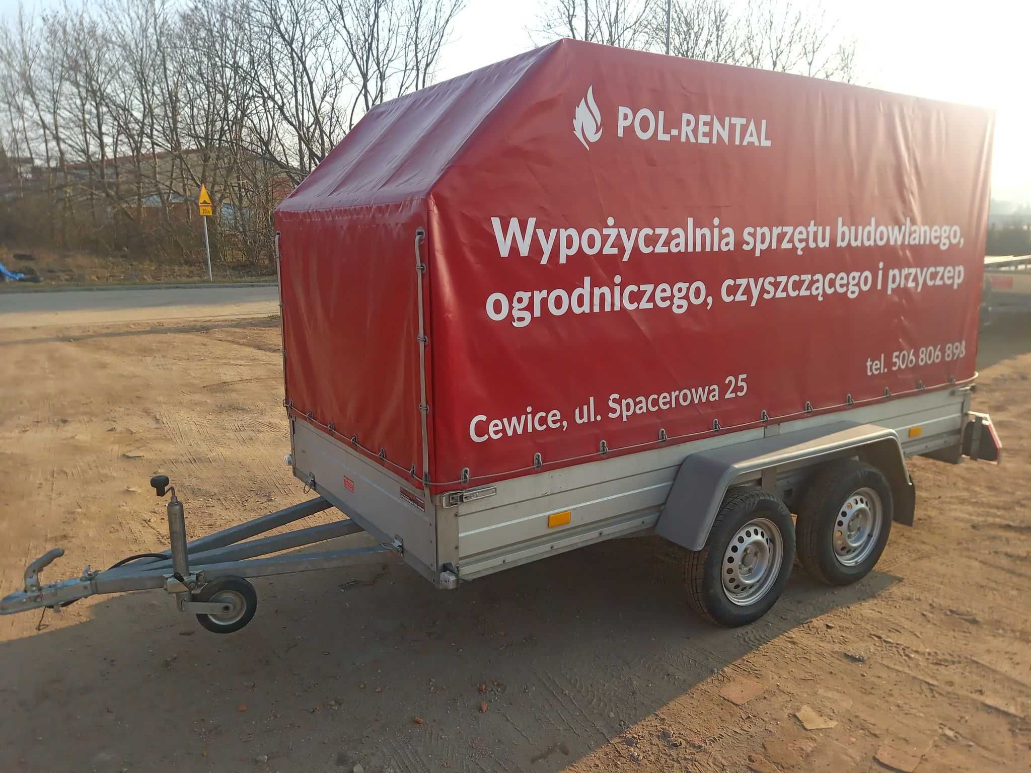 Wypożyczalnia przyczepek, dłużycowe, platformowe, z plandeką i bez.