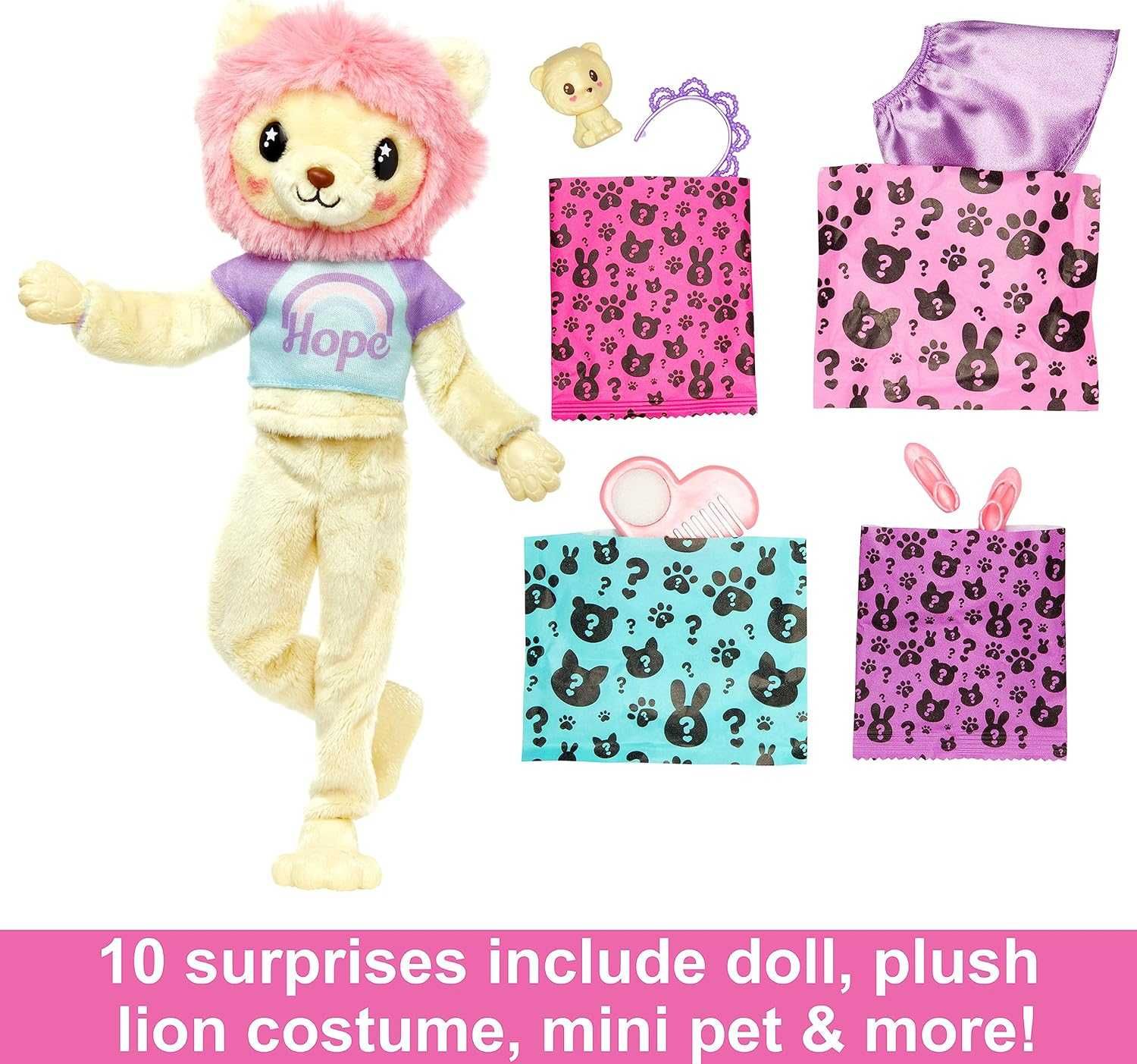 ОРИГИНАЛ! Кукла Барби лев Barbie Cutie Reveal Doll Lion Plush Costume