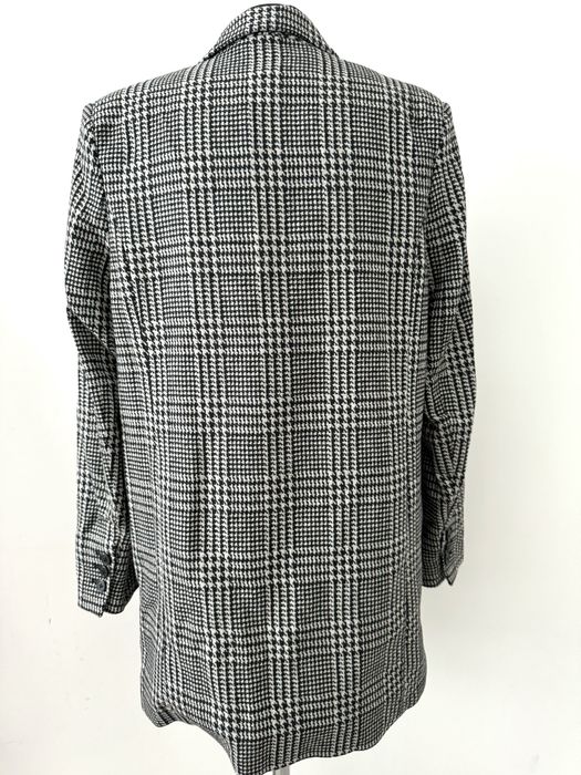 H&M długa marynarka w kratkę Wełna