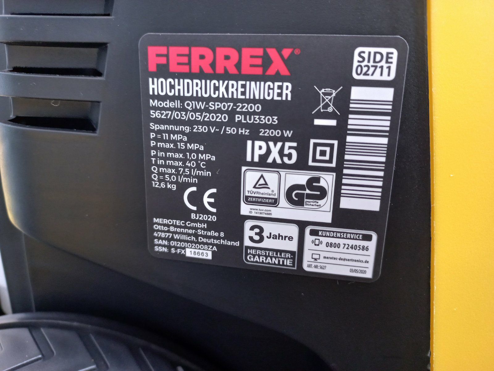 Мийка високого тиску ferrex Q1W-SP07-2200