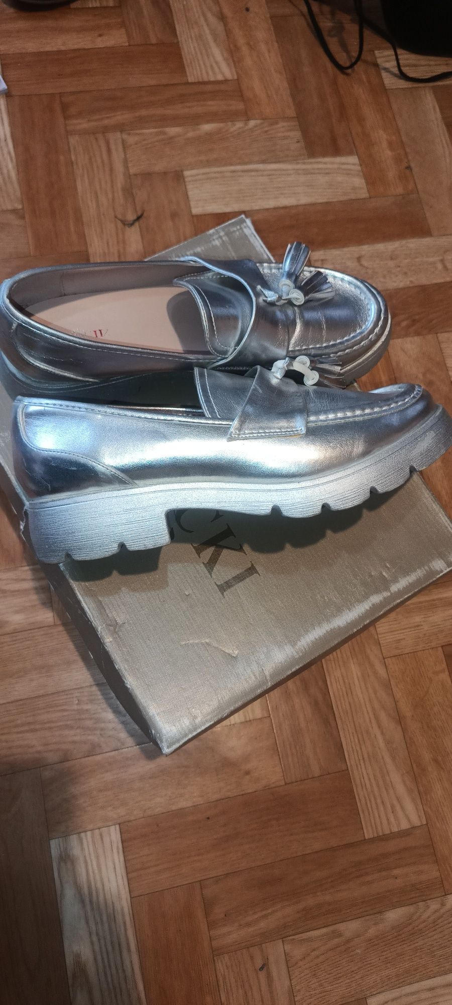 Malinka buty damskie srebrne