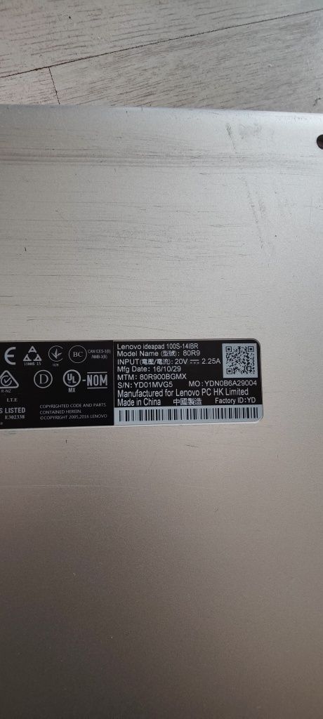 Lenovo IdeaPad 100s без зарядки