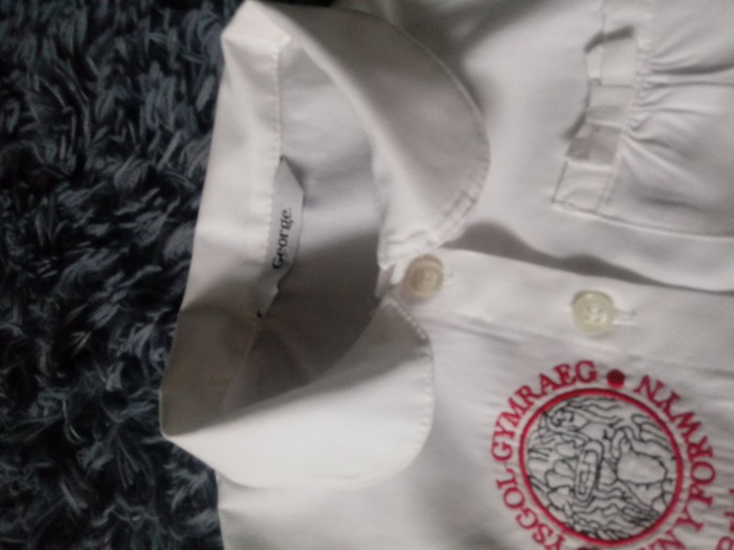 Koszula George dziewczęca biała galowa szkolna bluzka 98 - 104