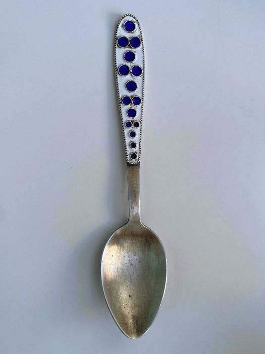 Срібна ложка з емаллю 916 проба