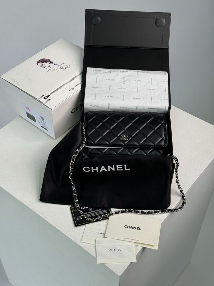 Chanel Classic Wallet on Chain Black/Silver