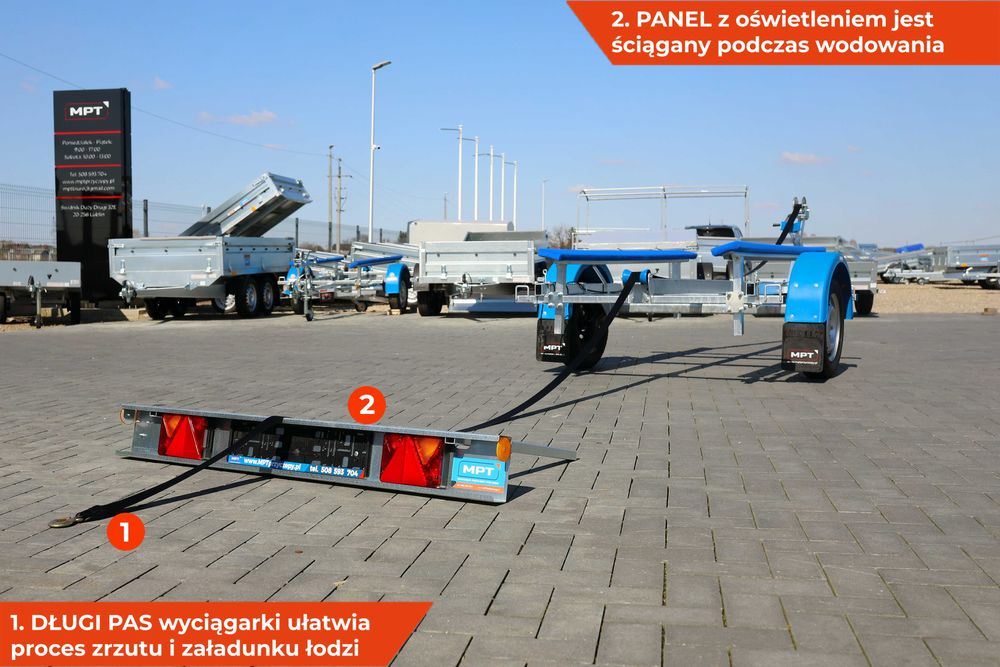 DUŻA przyczepka NEPTUN NAVY pod ponton łódkę łódź od 3,1 do 5,2 m NOWA