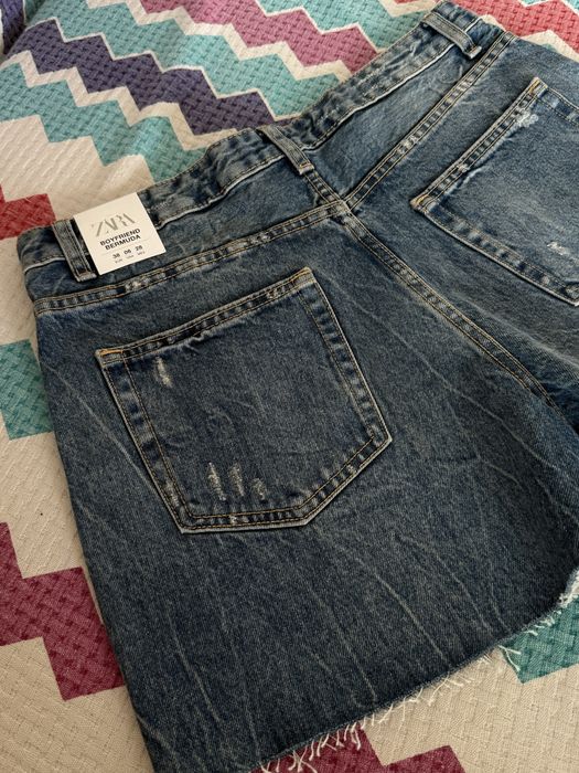 Zara джинсові шорти бермуди 38, zara бермуды джинсовые шорты М