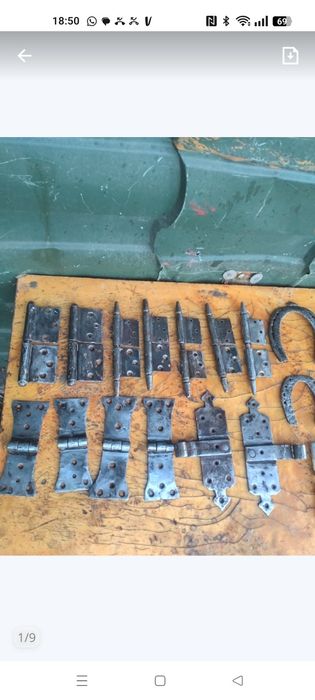 Zawiasy srare do drzwi okien przedwojenne 1924