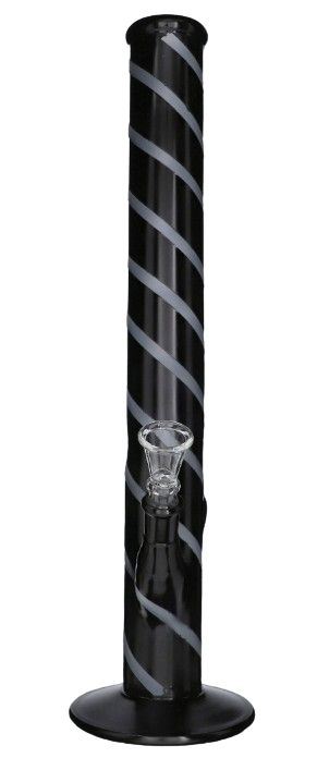 Szklane Bongo Wysokie 45 cm z Paskami - Chillout, Przezroczyste