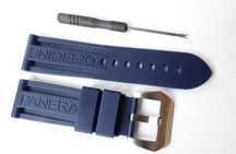 Pasek silikonowy 24mm do zegarka Panerai PAM granatowy gumowy